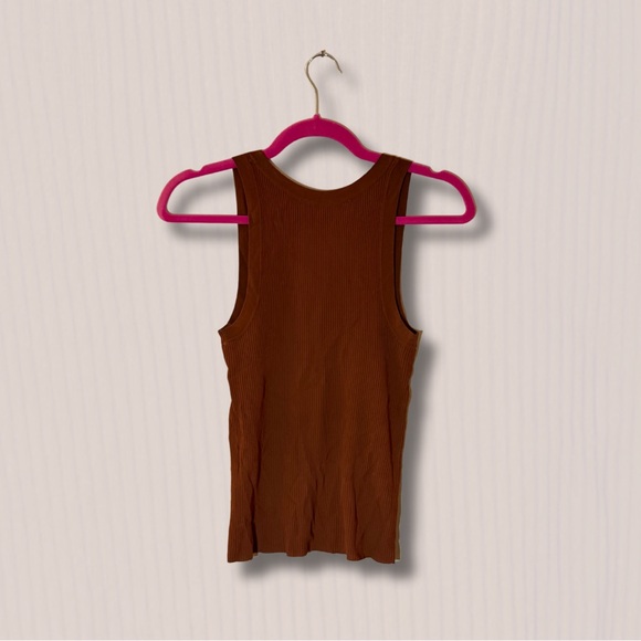 Zara Ribbed Rust/Brown Tank Top - Picture 2 of 3